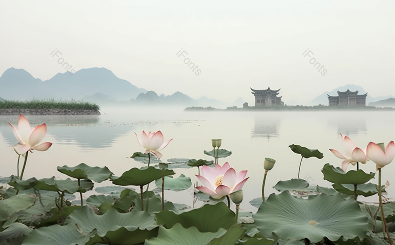 立夏西湖荷花荷叶盛开岸边传统榫卯建筑国风摄影作品,插画/手绘图,插画/手绘图库,插画/手绘图下载,插画/手绘